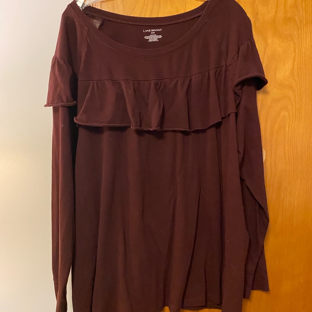 Lane Bryant 22/24 long sleeve ruffle tee